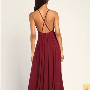 Mythical love wine red maxi dress
